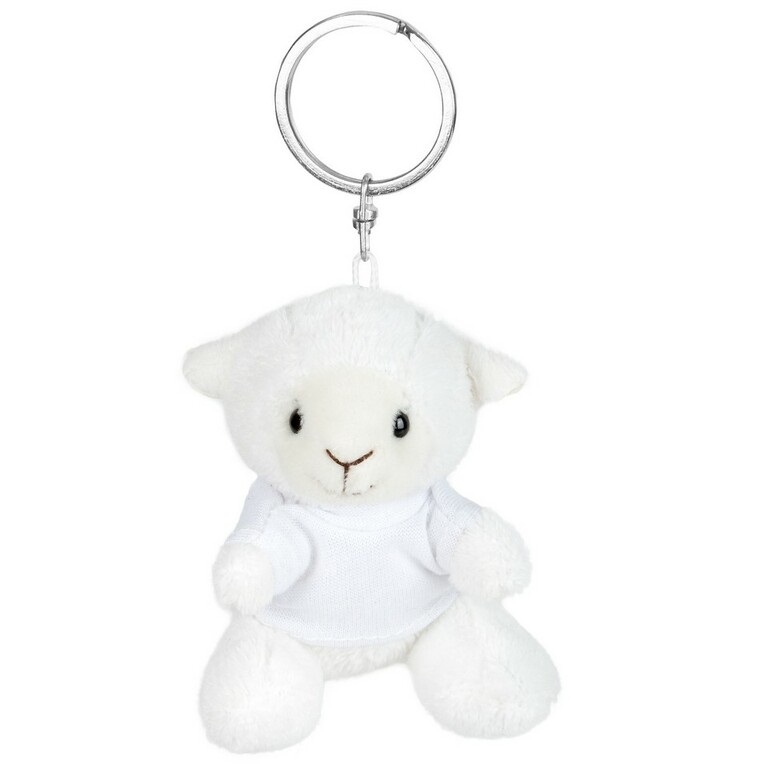 Key ring plushy sheep with T-shirt for overprint